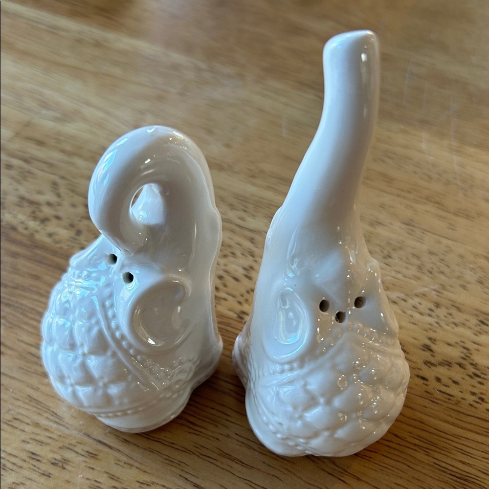 White Elephant Salt and Pepper Shakers